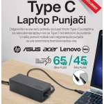 Punjač za laptop univerzalni 65W (Type C)